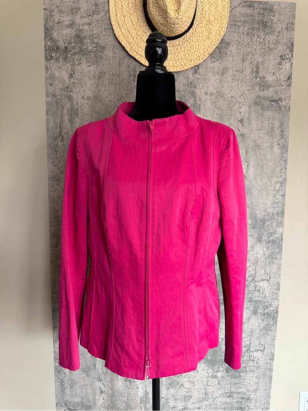 Lafayette 148 New York - Size 14 - Raspberry Pink/Fuchsia Zip-Front - Luxury